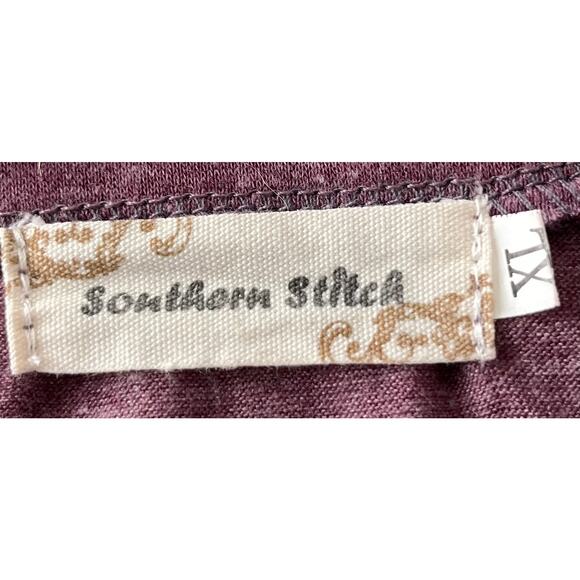 SOUTHERN STITCH LONG SLEEVE PULL-OVER CASUAL T-SHIRT, WOMENS, XL, PURPLE-HOLIDAY - Picture 9 of 10